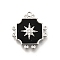 Brass Micro Pave Cubic Zirconia Pendants, Cadmium Free & Nickel Free & Lead Free, Square with Star, with Enamel, Real Platinum Plated, 19x17.5x4mm, Hole: 1.2mm