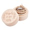 Wooden Ring Boxes, Column with Word Happily Ever After, BurlyWood, 5x4cm