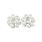 Rack Plating Zinc Alloy Spacer Beads, Long-Lasting Plated, Flower, Silver, 6x1.5mm, Hole: 1.5mm