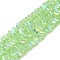 Transparent Glass Beads Strands, Faceted, AB Color, Triangle, Pale Green, 4~4.5x4~4.5x2.5mm, Hole: 0.8mm, about 128~136pcs/strand, 11.10''~12.44''(28.2~31.6cm)