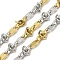 Ion Plating(IP) 304 Stainless Steel Two-Tone Link Chains, with Spool, Unwelded, Real 18K Gold Plated, 11x5.5x1.5mm, about 32.81 Feet(10m)/Roll
