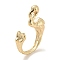 Brass Open Cuff Finger Rings, Cadmium Free & Nickel Free & Lead Free, Flamingo Shape, Real 18K Gold Plated, US Size 5 1/4(15.9mm)