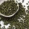 Baking Paint Glass Seed Beads, Metallic Colours, Peanut, Dark Olive Green, 6x3.5x3mm, Hole: 1mm, about 4500pcs/pound