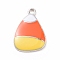 Alloy Enamel Pendants, Teardrop Charm, Platinum, 20x14.5x2mm, Hole: 2mm