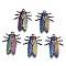 Alloy Pendants, Cadmium Free & Lead Free, Cicada, Rainbow Color, 28x23x4.5mm, Hole: 1.6mm