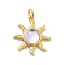 Brass Micro Pave Cubic Zirconia Pendants, Cadmium Free & Nickel Free & Lead Free, Sun Charms, with Jump Ring, Real 18K Gold Plated, 22.5x20.5x5.5mm, Hole: 4mm