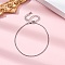 Adjustable Rack Plating Brass Curb Chain Bracelets for Women, Cadmium Free & Lead Free, 901 Stainless Steel Clasp, Long-Lasting Plated, Platinum, 6-3/4 inch(17cm)