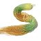 Transparent Gradient Color Glass Beads Strands, Faceted Round, Light Goldenrod Yellow & Green & Goldenrod, 3x2.8mm, Hole: 0.9mm, about 123pcs/strand, 14.53''(36.9cm)