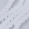 Transparent Glass Bead Strands, Frosted, Round, White, 8mm, Hole: 1~1.6mm, about 99pcs/strand, 31.4 inch