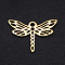 201 Stainless Steel Filigree Joiners Links, Laser Cut, Dragonfly, Golden, 13.5x20x1mm