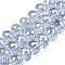 Electroplate Transparent Glass Beads Strands, , Faceted, Rondelle, Light Steel Blue, 10x7.5mm, Hole: 1.4mm, about 70pcs/strand, 20.87 inch(53cm)
