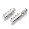 Tarnish Resistant 201 Stainless Steel Magnetic Slide Lock Clasps, 4 Strands, 8 Holes, Tube, Stainless Steel Color, 24.5x10x6.5mm, Hole: 1.6mm