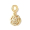 Brass Micro Pave Cubic Zirconia European Dangle Charms, Cadmium Free & Lead Free, Flower, Real 18K Gold Plated, 24mm, Hole: 5mm
