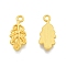 Alloy Pendants, Leaf Charms, Matte Gold Color, 20x8.5x1.5mm, Hole: 1.8mm