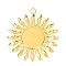 304 Stainless Steel Pendants, Sun Charm, Golden, 38x35mm