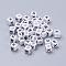Letter K Letter Acrylic Cube Beads, Horizontal Hole, White, Size: about 6mm wide, 6mm long, 6mm high, hole: about 3.2mm, about 300pcs/50g