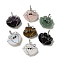 Natural & Synthetic Mixed Gemstone Copper Wire Wrapped Pendants, Cloud Charms, Rack Plating, Platinum, 47~49x44.5~46x13~13.5mm, Hole: 6~7.5x4.5~5mm
