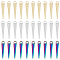 60Pcs 3 Colors Alloy Pendants, Cadmium Free & Nickel Free & Lead Free, Cone, Mixed Color, 25x4mm, Hole: 2mm, 20pcs/color