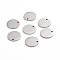 Tarnish Resistant 304 Stainless Steel Charms, Polished, Stamping Blank Tag, Laser Cut, Flat Round, Stainless Steel Color, 12x1mm, Hole: 1.2mm