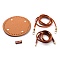 (Defective Closeout Sale: Metal Oxidation), DIY PU Leather Knitting Crochet Bags, with Bottom, Drawstring and Shoulder Strap, for DIY Craft Shoulder Bags Accessories, Brown, 125.5x0.7x0.3cm