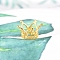 Heart Crown Mini Alloy Crystal Ball Display Bases, Crystal Sphere Display Stand, Golden, 30x16mm
