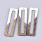 Resin & Walnut Wood Big Pendants, Rectangle, White, 60.5~61x17x3mm, Hole: 1.6mm