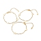 304 Stainless Steel Moon & Star Link Bracelet, with Cable Chains, Golden, 7-1/2 inch(19cm)