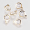 Glass Rhinestone Charms, with Iron Findings, Flat Round, Golden, 12.5x9x7mm, Hole: 1mm