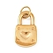 304 Stainless Steel Charms, with Jump Ring, Golden, Lock with Heart, 18x10.5x3mm, Hole: 4.5mm