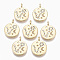 Alloy Pendants, with Crystal Rhinestone, Cadmium Free & Nickel Free & Lead Free, Constellation, Real 18K Gold Plated, Pisces, 17x14x1.4mm, Hole: 1.5mm