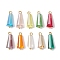 10Pcs Glass Pendants, with Brass Findings, Cone, Golden, 19~20x6~7x7~8mm, Hole: 2mm