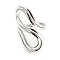 Brass Wrapped Open Cuff Rings, Cadmium Free & Lead Free, Hollow, Platinum, Inner Diameter: 15.5mm