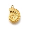 304 Stainless Steel Charms, Real 14K Gold Plated, Shell Shape, 15x10x4mm, Hole: 1.6mm