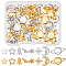 Cosmic Theme Zinc Alloy Cabochons, for DIY Crystal Epoxy Resin Material Filling, Golden & Silver, 7.5~10x8~20x1~2mm, 14 colors, 6pcs/colors, 84pcs