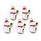 Alloy Enamel Pendants, Cadmium Free & Lead Free, Snowman, Christmas, Light Gold, Creamy White, 22x13x2mm, Hole: 1.5mm