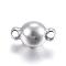 Tarnish Resistant 304 Stainless Steel Magnetic Clasps with Loops, Round, Stainless Steel Color, 10x6mm, Hole: 1mm