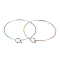 Ion Plating(IP) 304 Stainless Steel Expandable Bangle Making, Rainbow Color, 2-3/8 inchx2-1/2 inch(60x63mm)