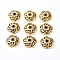 Tibetan Style Alloy Caps, 5-Petal, Lead Free & Cadmium Free & Nickel Free, Flower, Antique Golden Color, 9x9x2.5mm, Hole: 2mm