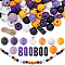 150Pcs 16mm Halloween Wooden Beads Round Wood Beads Halloween Themed Farmhouse Ghost Wooden Beads with 22 Yards/20m Jute Cord Kits for Jewelry Making DIY Necklace Bracelets Crafts Home Decor