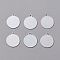 Brass Pendants, Stamping Blank Tag, Flat Round, Silver Color Plated, 26x22x0.8mm, Hole: 3mm, 30pcs/box