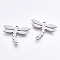 Tarnish Resistant 201 Stainless Steel Links connectors, Laser Cut Links, Dragonfly, Stainless Steel Color, 13x16.5x1mm, Hole: 1.5mm