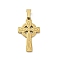 304 Stainless Steel Pendants, Cross with Flat Round, Ion Plating(IP), Golden, 30x18x2mm, Hole: 6x3.5mm