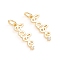 Brass Micro Pave Cubic Zirconia Pendants, with Jump Ring, Word Babe, Clear, Golden, 18.5x6x2mm, Hole: 3mm