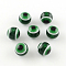 Round Evil Eye Resin Beads, Dark Green, 6x5mm, Hole: 1.8~2mm