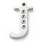 Tarnish Resistant 304 Stainless Steel Letter Pendant Rhinestone Settings, Stainless Steel Color, Letter.J, J: 16x10x1.5mm, Hole: 1.2mm, Fit for 1.6mm rhinestone