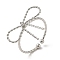 Brass Cuff Rings for Women, Cadmium Free & Lead Free, Bowknot, Platinum, Inner Diameter: 18mm