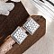 Brass Stud Earrings, Square, Real Platinum Plated, 9x9mm