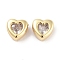 Brass Micro Pave Cubic Zirconia Beads, Cadmium Free & Nickel Free & Lead Free, Real 18K Gold Plated, Heart, Clear, 5.5x5.5x3.5mm, Hole: 1mm