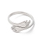Non-Tarnish 304 Stainless Steel Hand Hug Cuff Ring for Women, Stainless Steel Color, US Size 6 1/4(16.7mm)