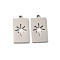 Non-Tarnish 201 Stainless Steel Pendants, Rectangle with Star Charm, Stainless Steel Color, 16x9x1mm, Hole: 1.2mm